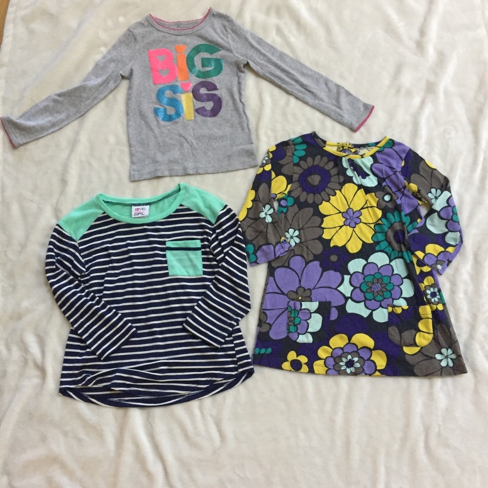 Bundle Sales-Dress & 2 long sleeves T-shirts-size6